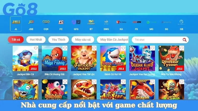 Nhà cung cấp nổi bật với game chất lượng